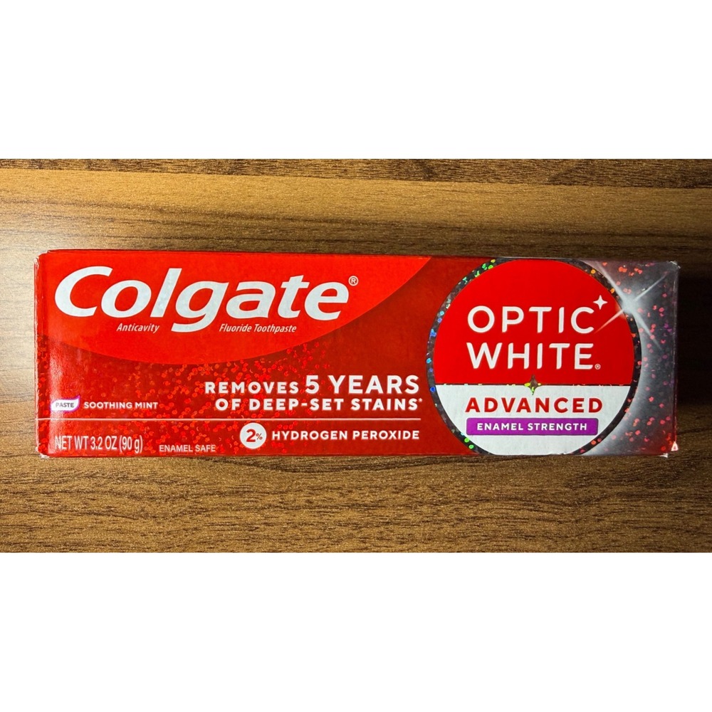 Colgate Optic White Toothpaste 3.2oz Advanced Enamel Strength Soothing Mint NEW